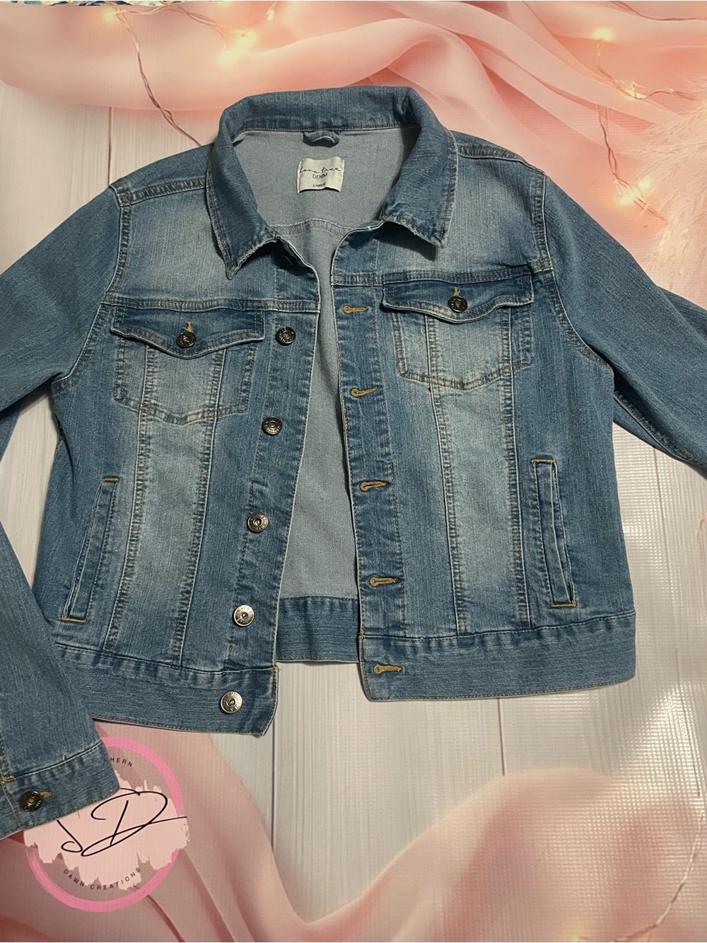 Love Tree Light Blue Denim Jean Jacket